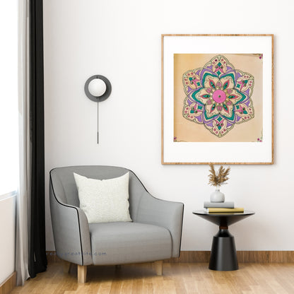 Mini MANDALA Painting with Stone Effect