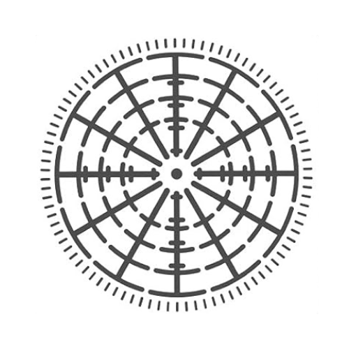 Mandala Grid Stencils- 12 Sections 5.1 inch