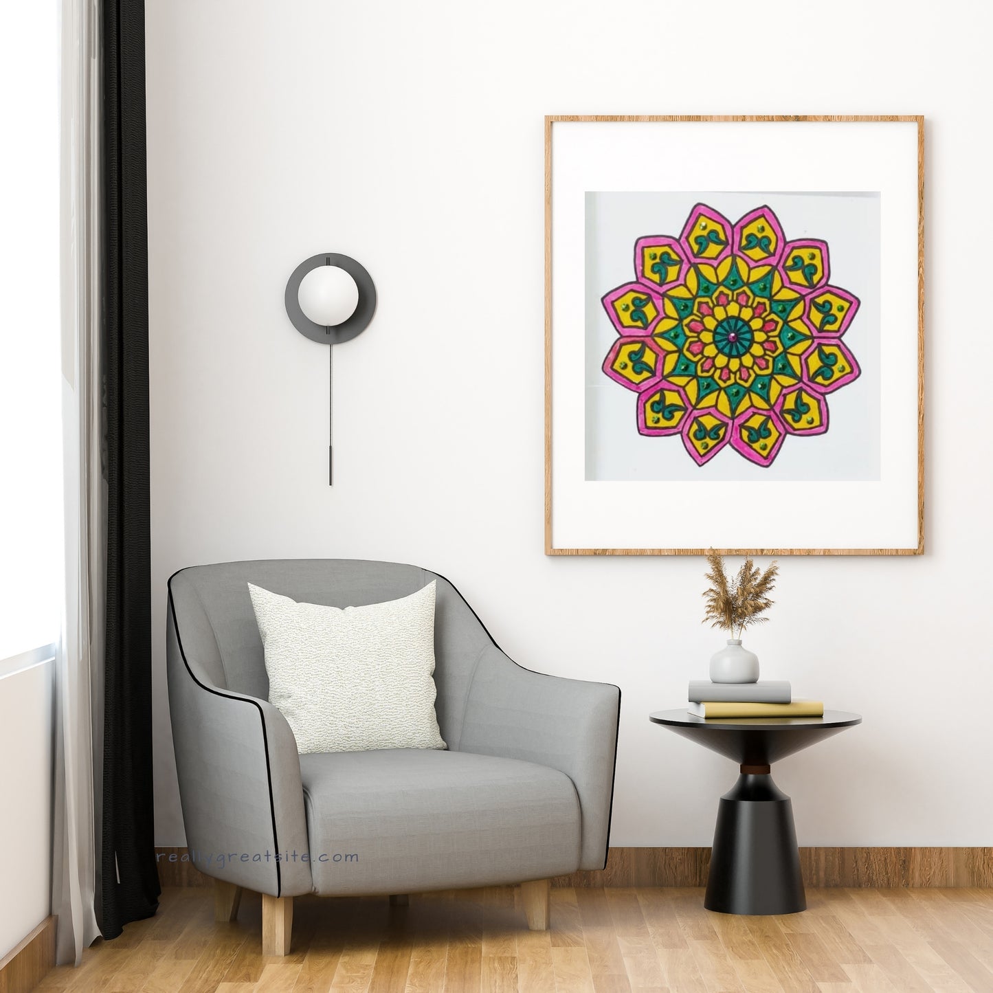 Mini MANDALA Painting with Stone Effect