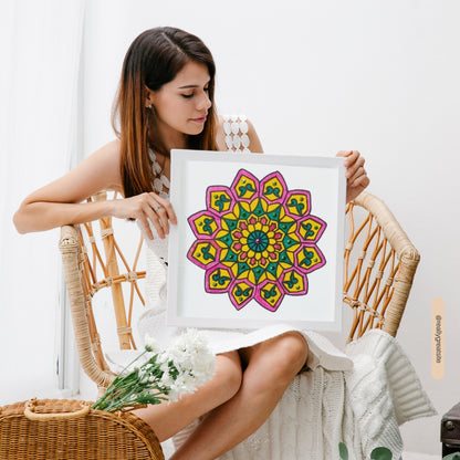 Mini MANDALA Painting with Stone Effect