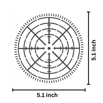 Mandala Grid Stencils-8 Sections 5.1 inch