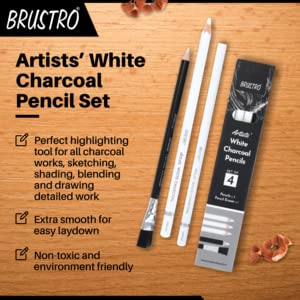 White Charcoal Pencil-White Eraser (3+1)