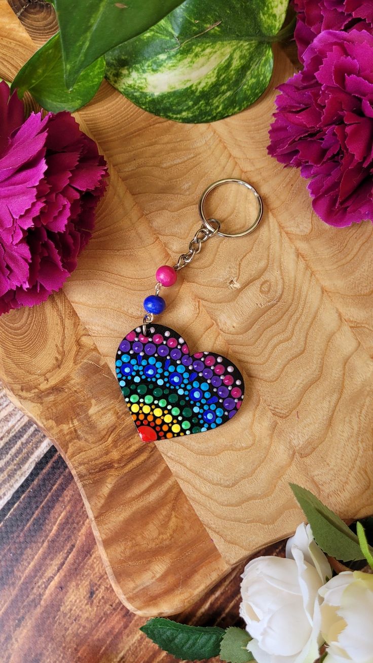 MDF DIY Keychain-Heart(6 Pieces)