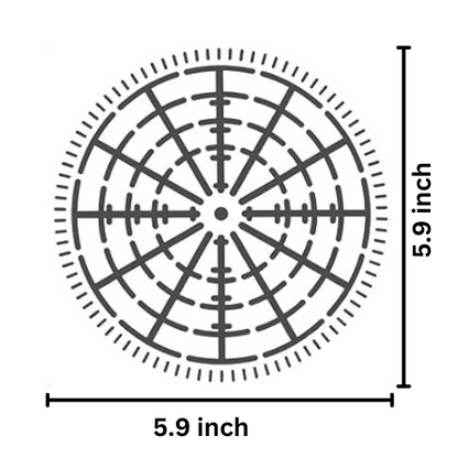 Mandala Grid Stencils- 12 Section 5.9 inch
