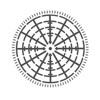 Mandala Grid Stencils- 12 Section 5.9 inch