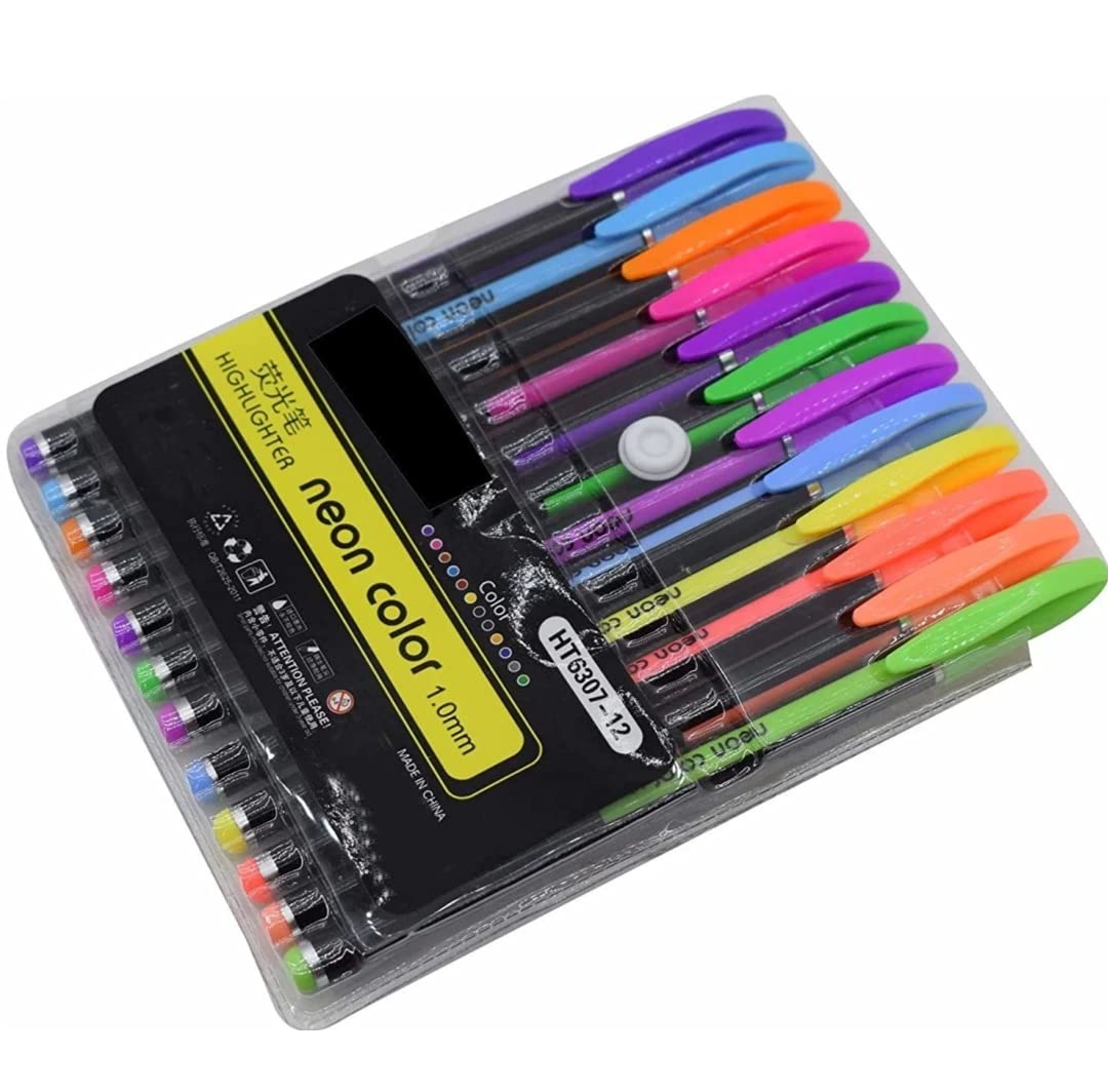 12 Piece Neon Color Gel Pens