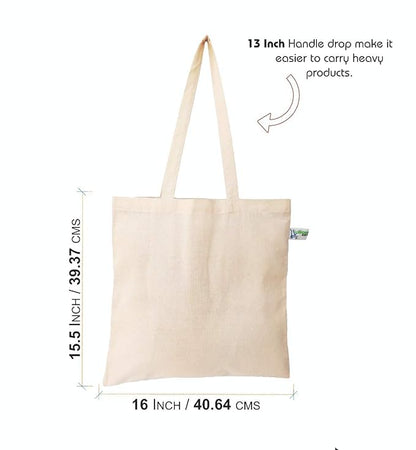 VantageKart Natural  Cotton Plain Tote Shopping Bags