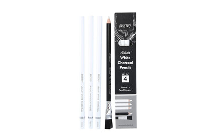 White Charcoal Pencil-White Eraser (3+1)