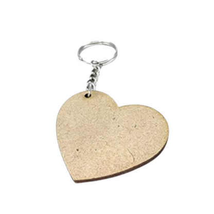 MDF DIY Keychain-Heart(6 Pieces)