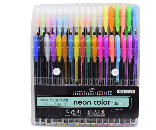 Set of 36 Neon Gel Pens