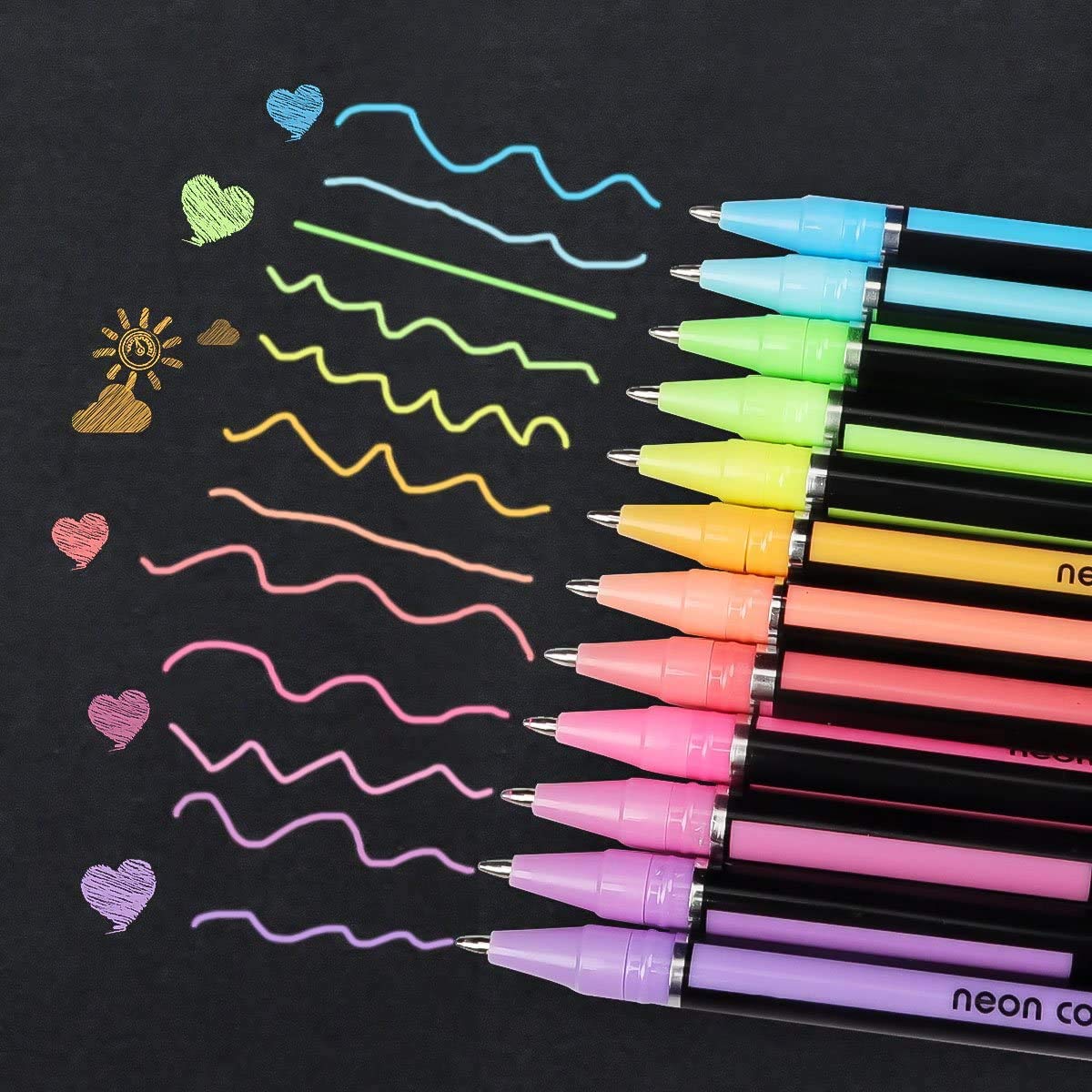 12 Piece Neon Color Gel Pens