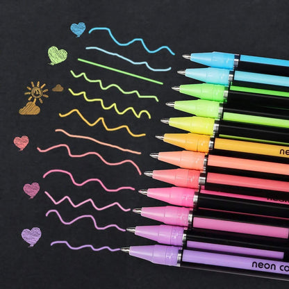 12 Piece Neon Color Gel Pens