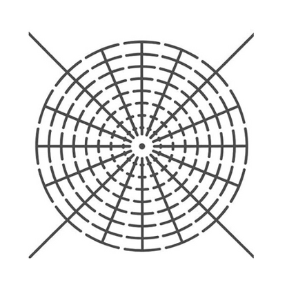 Mandala Grid Stencils- 16 Sections  7.9 inch