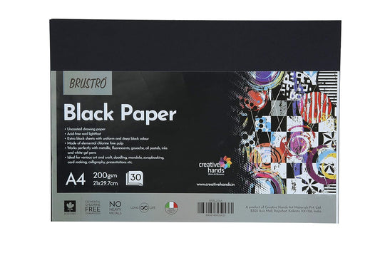 Black Paper - 200 GSM A4 (Pack of 30 Sheets)