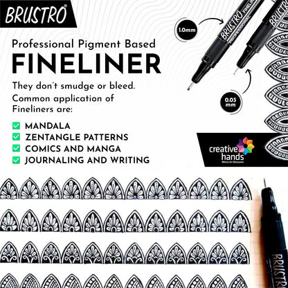 BRUSTRO Professional Fineliner - Set of 6 (Black)