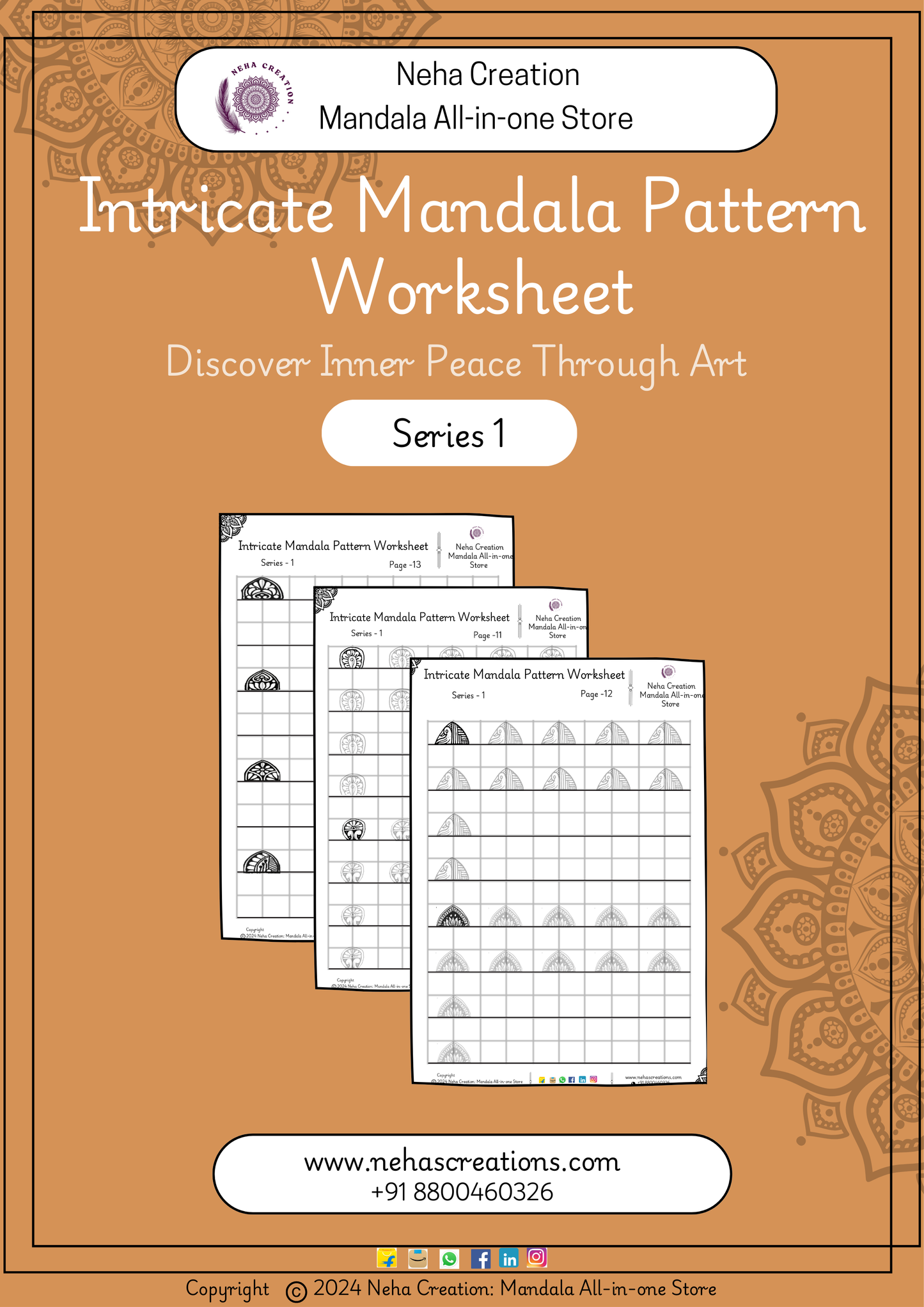 Intricate Mandala Pattern E-Worksheet Series 1