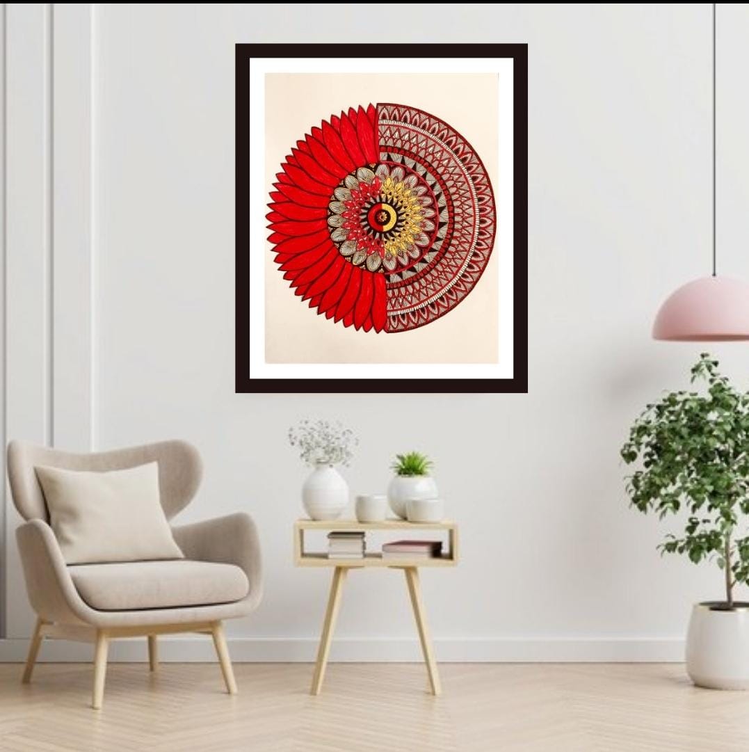 Red Floral Mandala