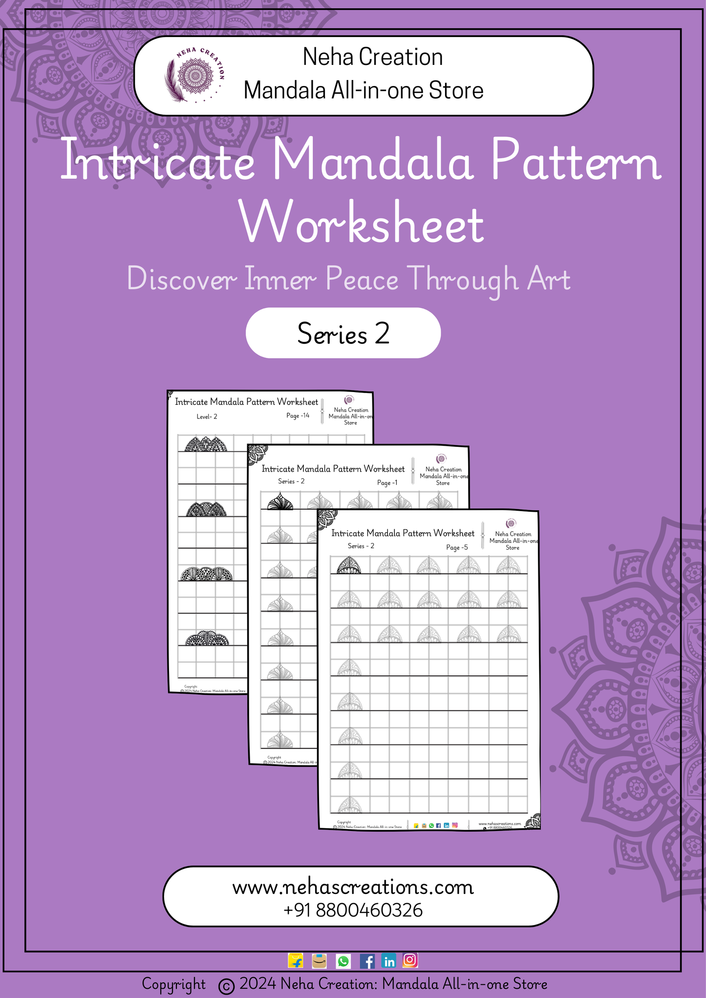 Intricate Mandala Pattern E-Worksheet Series 2