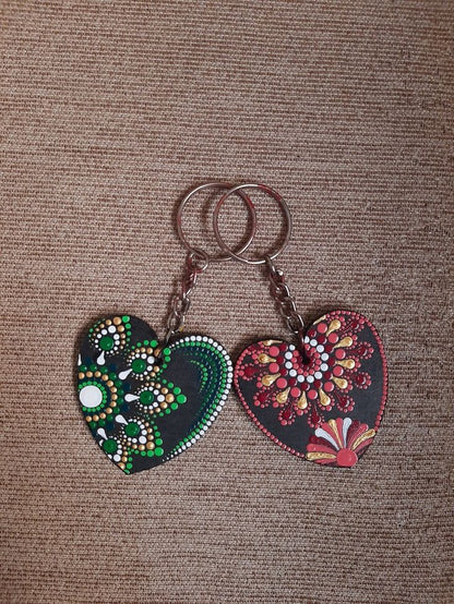 MDF DIY Keychain-Heart(6 Pieces)