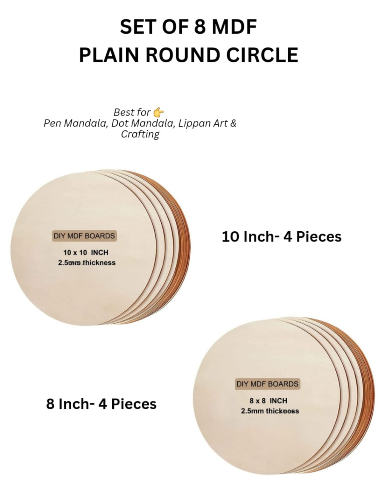 plain round  mdf circle