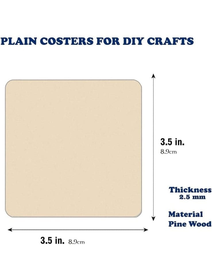 MDF DIY Coaster Square- 3.5"(1 Piece)