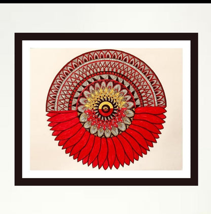 Red Floral Mandala