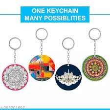MDF DIY Keychain- Circle(6 Piece)