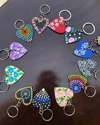 MDF DIY Keychain-Heart(6 Pieces)